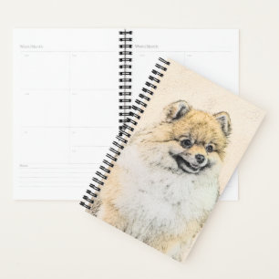 Pomeranian (Orange) Painting - Original Dog Art Planner