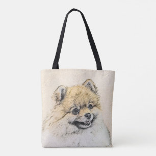 Pomeranian (Orange) Painting - Original Dog Art Tote Bag