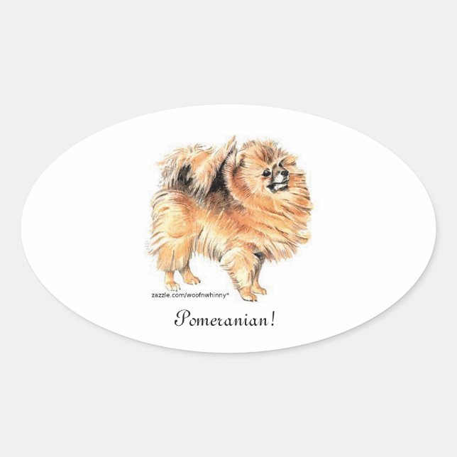Pomeranian! Oval Sticker (Front)