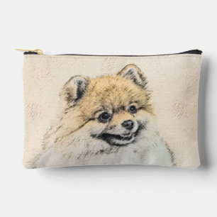 Pomeranian Painting Orange Pom Original Dog Art Accessory Pouch