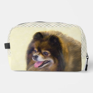 Pomeranian Painting Orange Sable Original Dog Art Dopp Kit