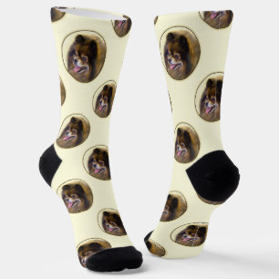 Pomeranian Painting Orange Sable Original Dog Art Socks