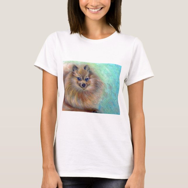 Pomeranian Pastel drawing T-Shirt (Front)