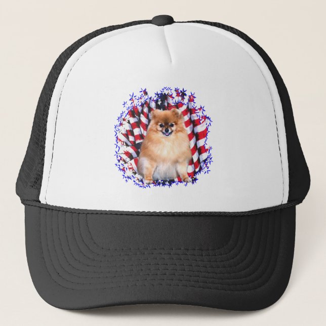 Pomeranian Patriot Trucker Hat (Front)