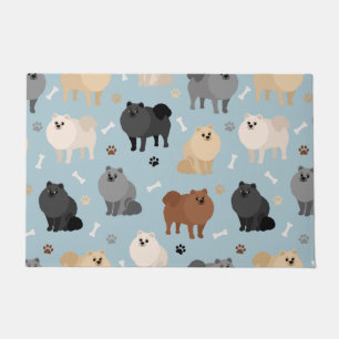Pomeranian Paw-prints and Dog Bones Doormat