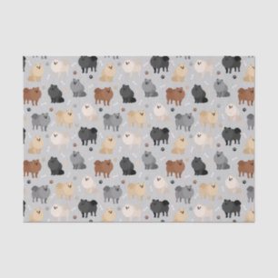 Pomeranian Paw-prints and Dog Bones Tissue Paper