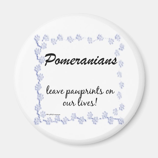 Pomeranian Pawprints - Customized Magnet (Front)