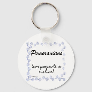 Pomeranian Pawprints Keychain