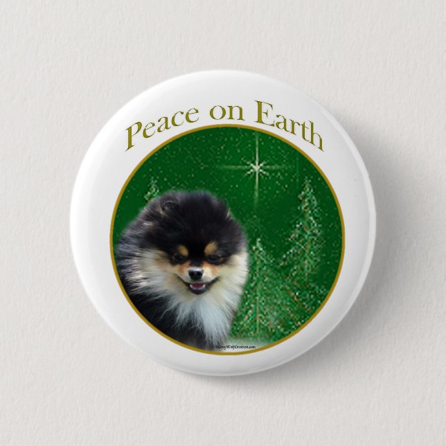Pomeranian Peace 2 Inch Round Button (Front)