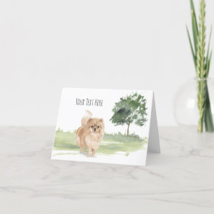 Pomeranian Personalised Greeting Card