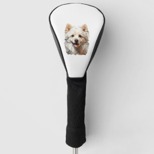 Pomeranian Pomeranian white in polygon style Class Golf Head Cover