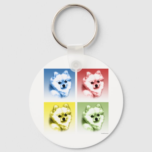 Pomeranian Pop Art Keychain (Front)
