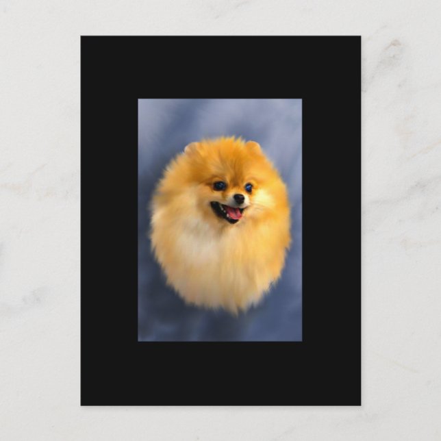 Pomeranian Portrait ACEO Art Trading Card (Front)