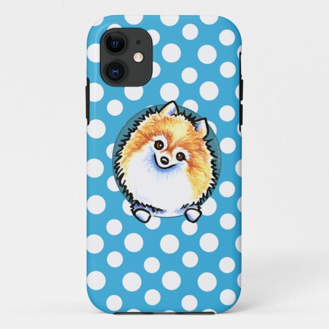 Pomeranian Pretty Polka Dots Case-Mate iPhone Case (Back)
