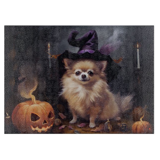 Pomeranian Pumpkins Halloween Scary  Cutting Board (Front)