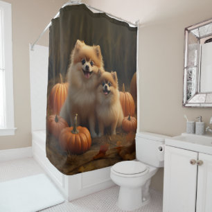 Pomeranian Puppy Autumn Delight Pumpkin