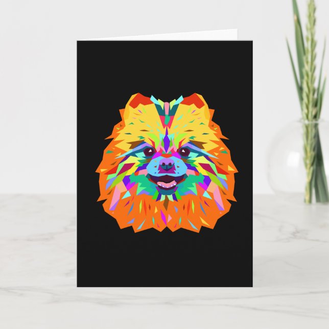 Pomeranian Puppy Wpap Pop Art Card (Front)