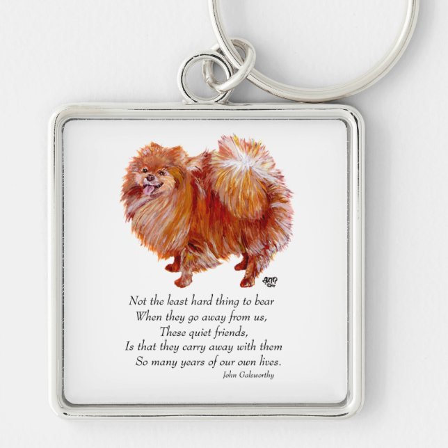 Pomeranian Rainbow Bridge Keychain (Front)