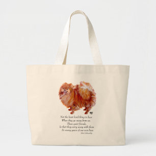 Pomeranian Rainbow Bridge Large Tote Bag
