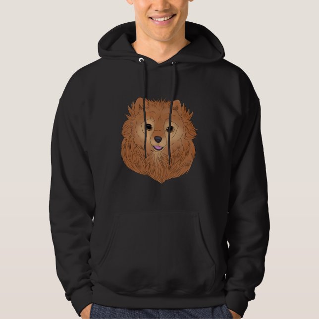 Pomeranian Red Hoodie (Front)