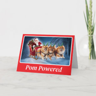 Pomeranian Reindeer Card