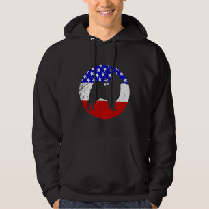 Pomeranian Retro Dog American Flag Hoodie