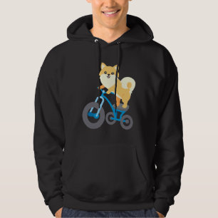 Pomeranian Riding A Tricycle Funny Dog Lover Hoodie
