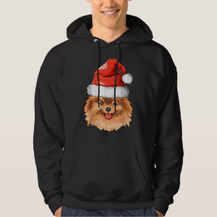 Pomeranian Santa Hat Christmas Pomeranian Hoodie