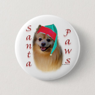 Pomeranian Santa Paws - Button