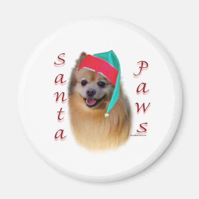 Pomeranian Santa Paws Magnet (Front)