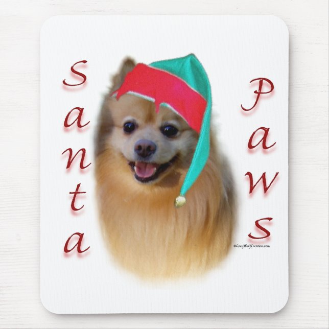 Pomeranian Santa Paws Mouse Pad (Front)