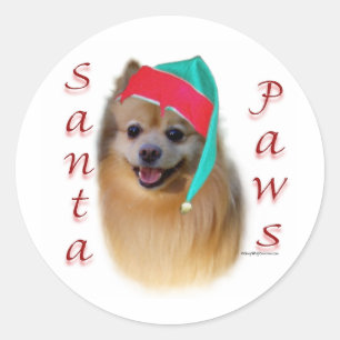 Pomeranian Santa Paws - Sticker
