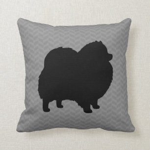 Pomeranian Silhouette Throw Pillow