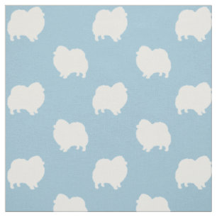 Pomeranian Silhouettes Pattern Fabric