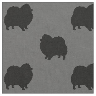 Pomeranian Silhouettes Pattern Fabric