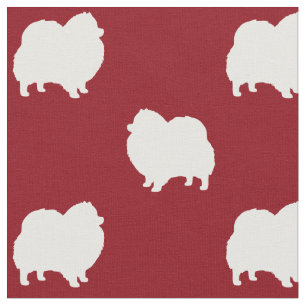 Pomeranian Silhouettes Pattern Fabric