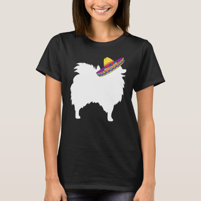 Pomeranian Sombrero Cinco De Mayo  Dog T-Shirt (Front)