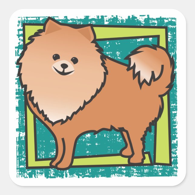 Pomeranian Square Sticker (Front)