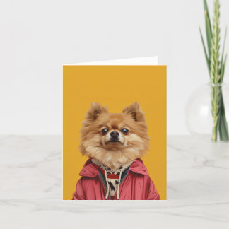 Pomeranian  thank you card