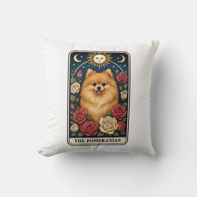 Pomeranian Throw Pillow (Front)