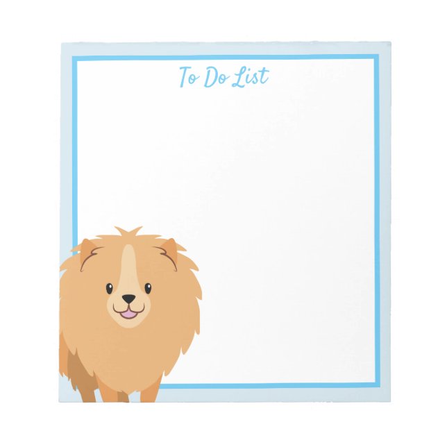 Pomeranian To Do List Blank Notepad (Front)