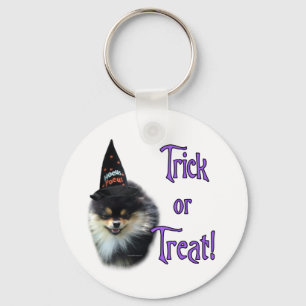 Pomeranian Trick Keychain