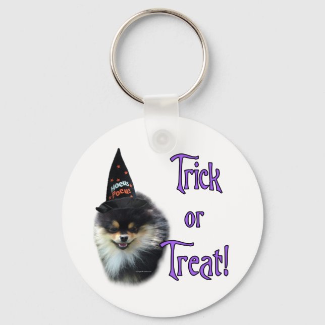 Pomeranian Trick Keychain (Front)