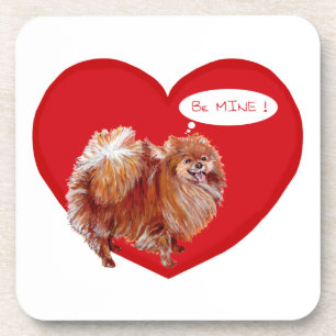 Pomeranian Valentine Coaster