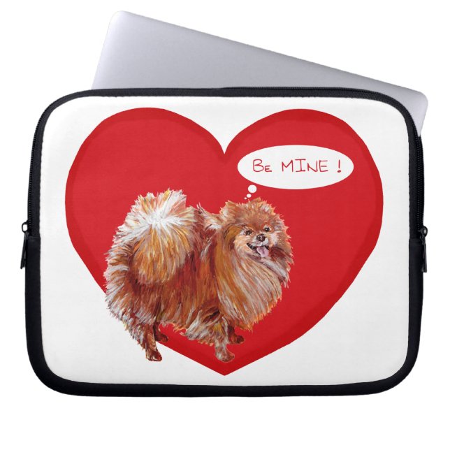Pomeranian Valentine Laptop Sleeve (Front)