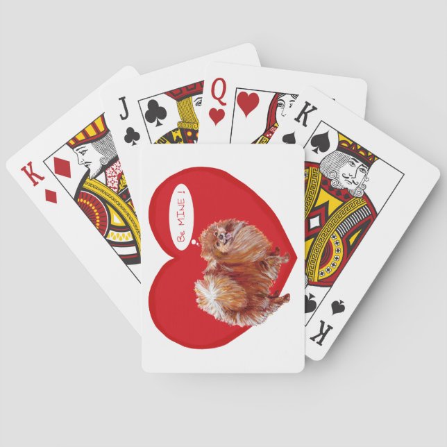 Pomeranian Valentine Playing Cards (Back)