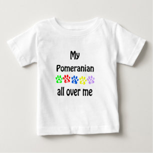 Pomeranian Walks Design Baby T-Shirt