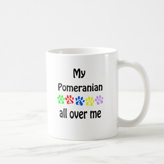 Pomeranian Walks Design Coffee Mug (Right)