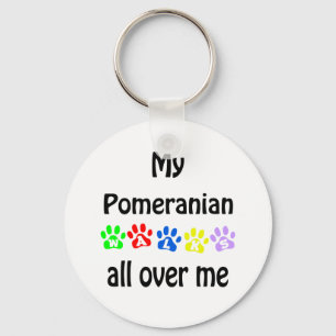 Pomeranian Walks Design Keychain