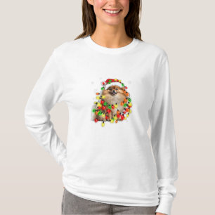 Pomeranian Wrapped in Christmas Lights T-Shirt